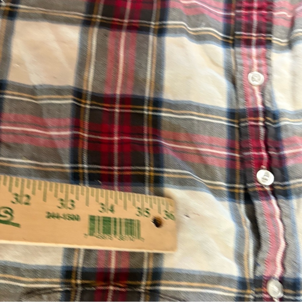 Vintage L.L.Bean Plaid Flannel Shirt Made in USA Size 12 - Picture 5 of 9